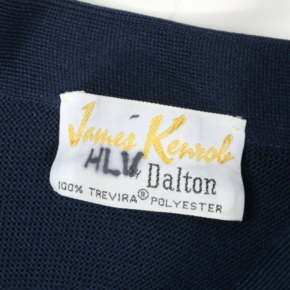 Vtg JAMES KENROB Navy Blue Cardigan Sweater Pocket Crest Button Womens sz M /571 - Picture 6 of 6